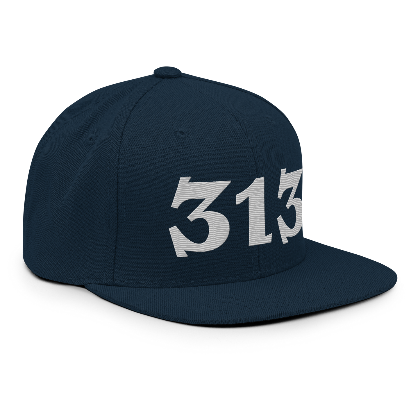 Detroit '313' Vintage Snapback (Angry Font) | Platinum