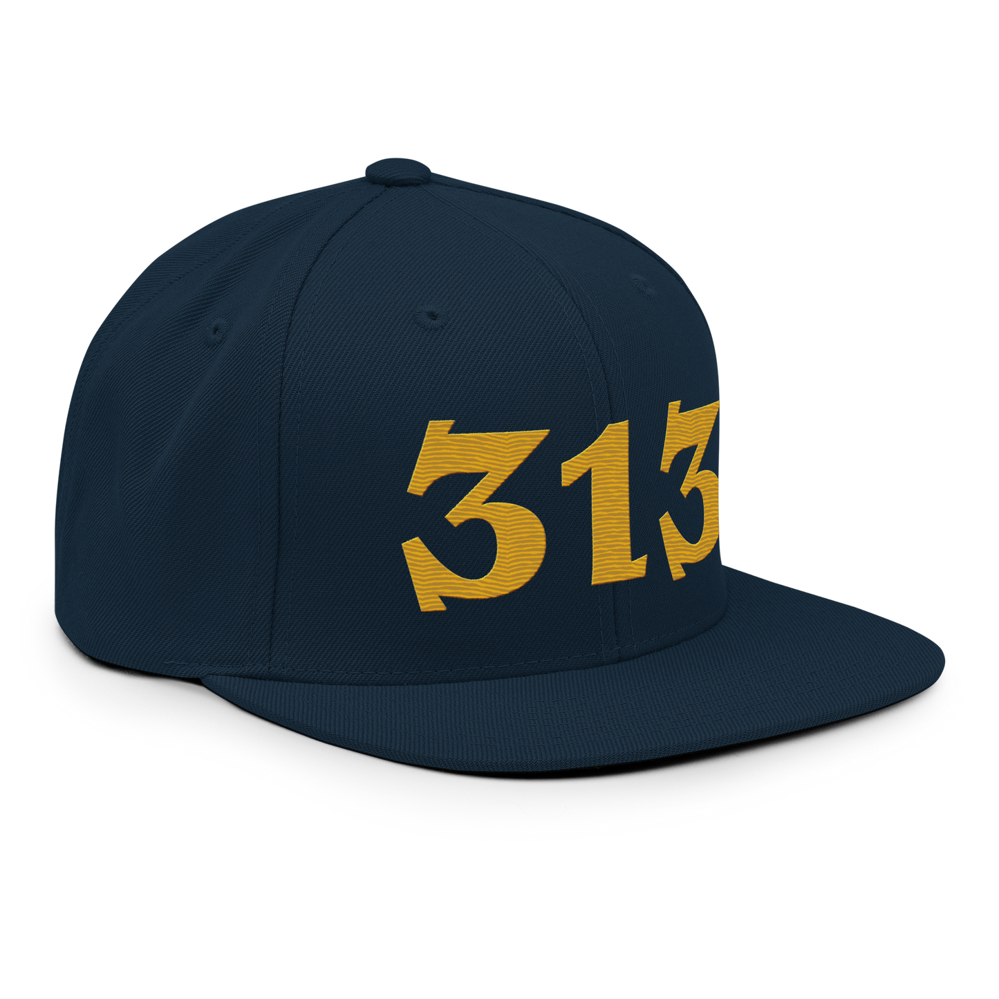 Detroit '313' Vintage Snapback (Angry Font) | Gold