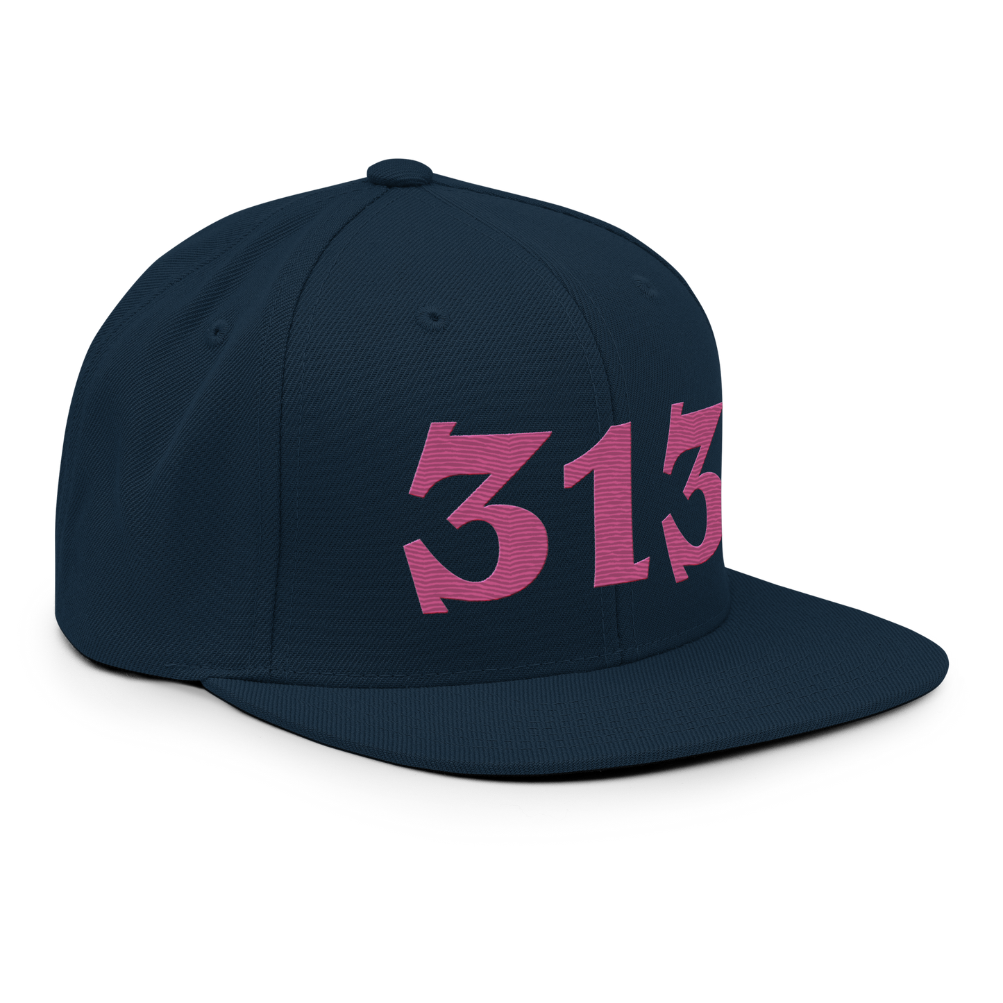 Detroit '313' Vintage Snapback (Angry Font) | Apple Blossom Pink