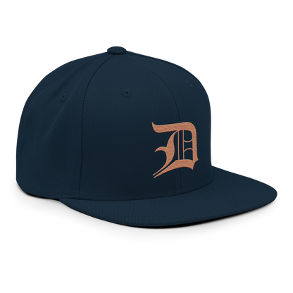 Detroit 'Old English D' Vintage Snapback (Copper)