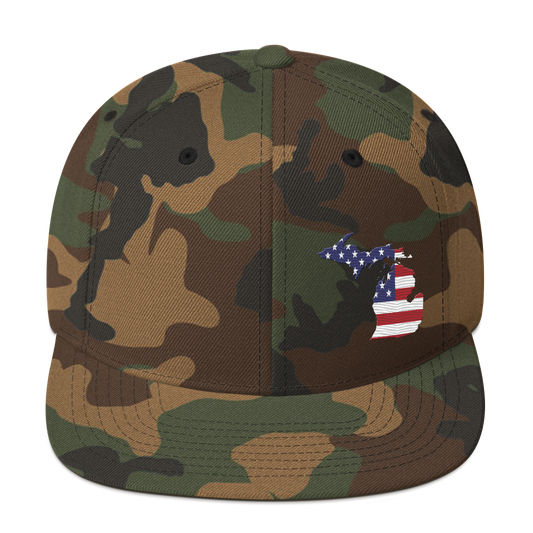 Michigan Camo Snapback (Patriot Edition)