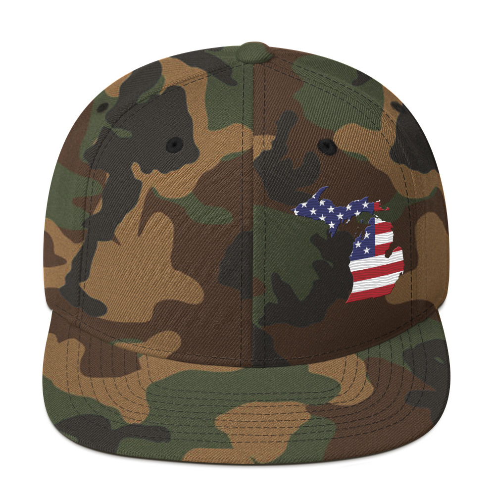 Michigan Camo Snapback | Patriotic Outline