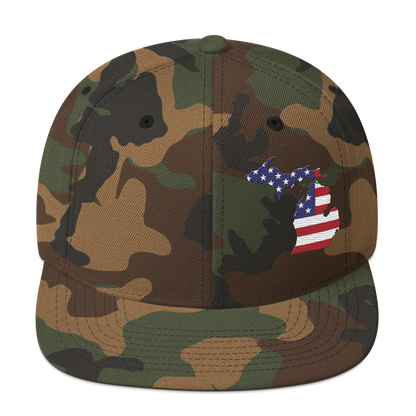 Michigan Camo Snapback | Patriotic Outline