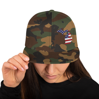 Michigan Camo Snapback | Patriotic Outline