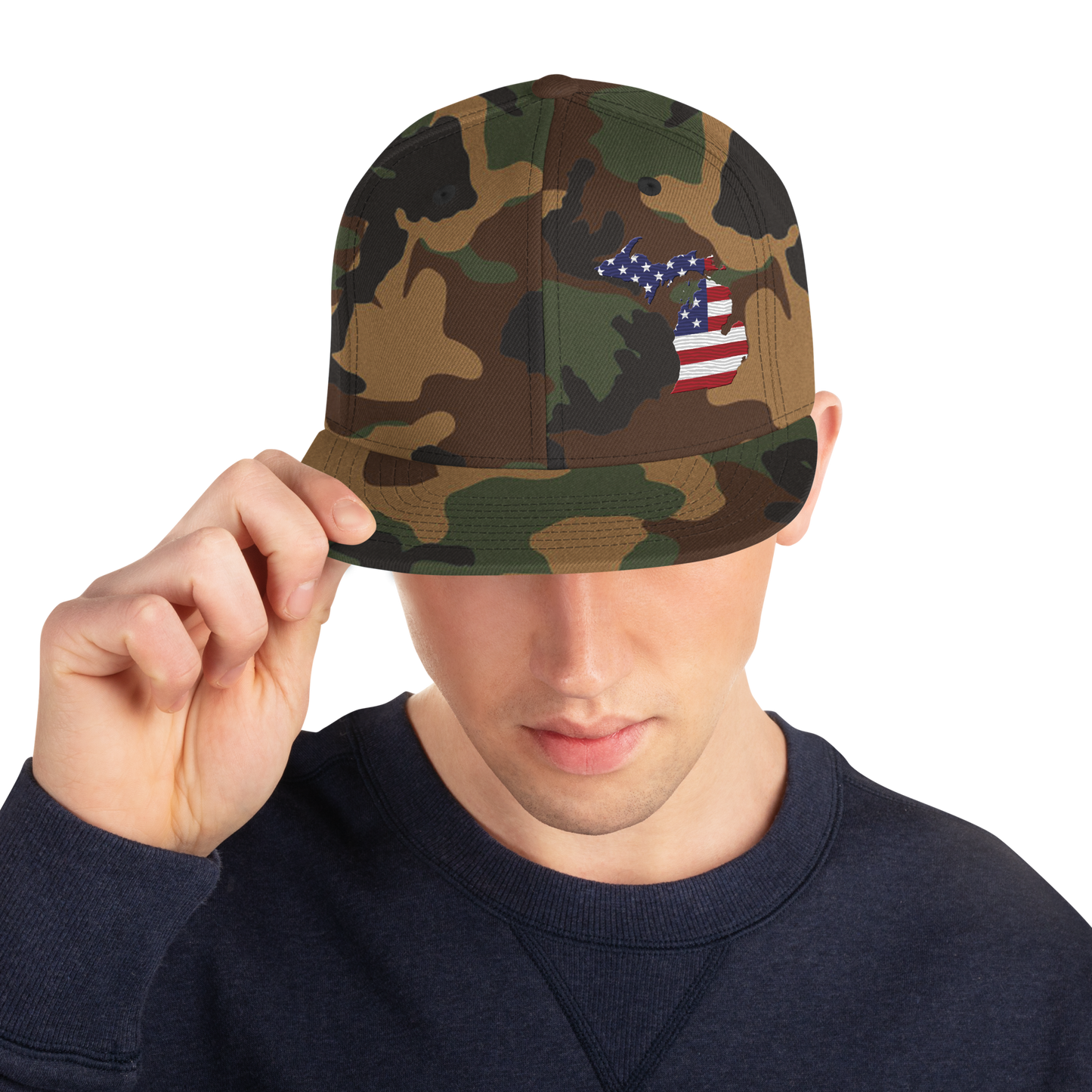 Michigan Camo Snapback | Patriotic Outline