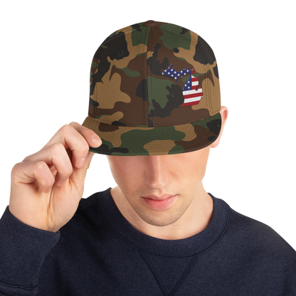 Michigan Camo Snapback | Patriotic Outline