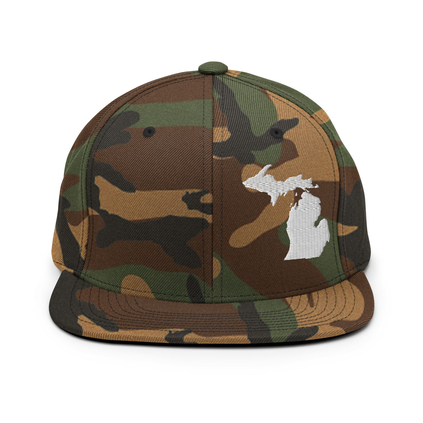 Michigan Camo Snapback | White Outline