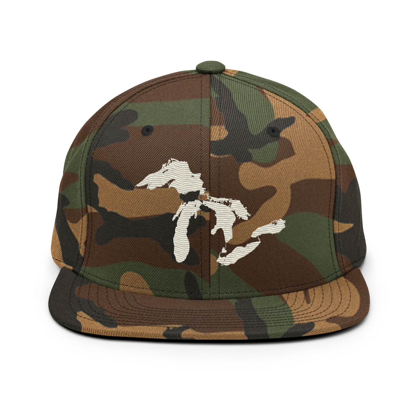 Great Lakes Camo Snapback | Ivory White