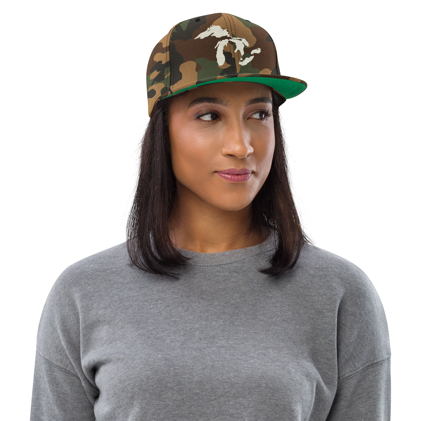 Great Lakes Camo Snapback | Ivory White