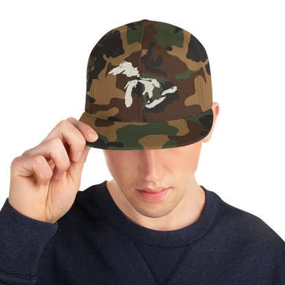 Great Lakes Camo Snapback | Ivory White