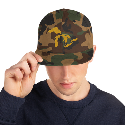 Great Lakes Camo Snapback | Gold