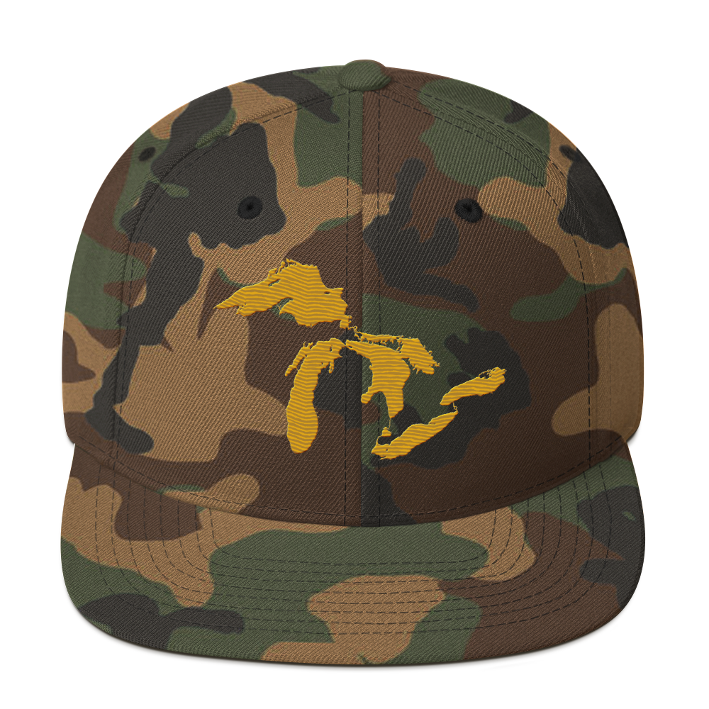 Great Lakes Camo Snapback | Gold