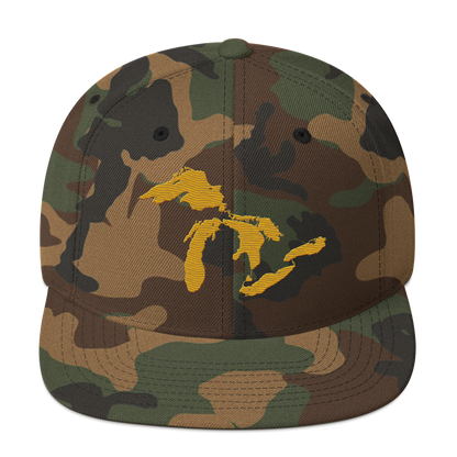 Great Lakes Camo Snapback | Gold