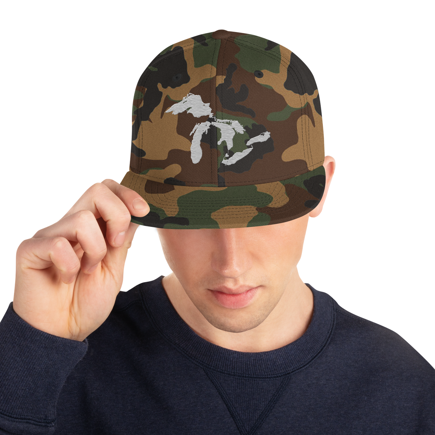 Great Lakes Camo Snapback | Platinum