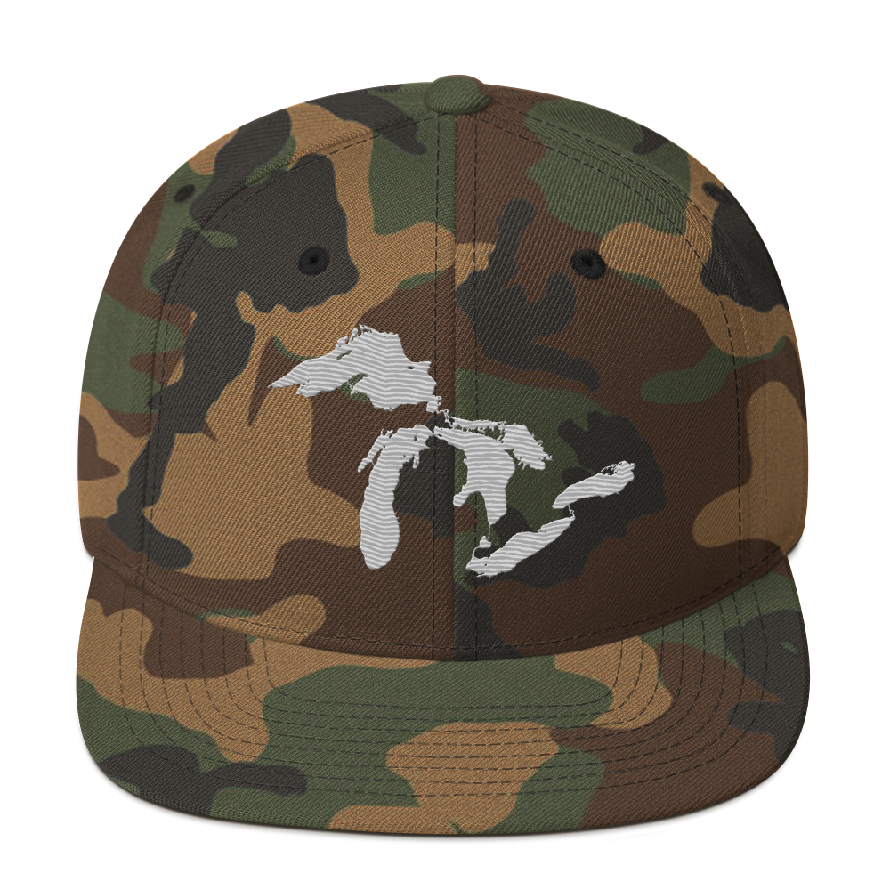 Great Lakes Camo Snapback | Platinum