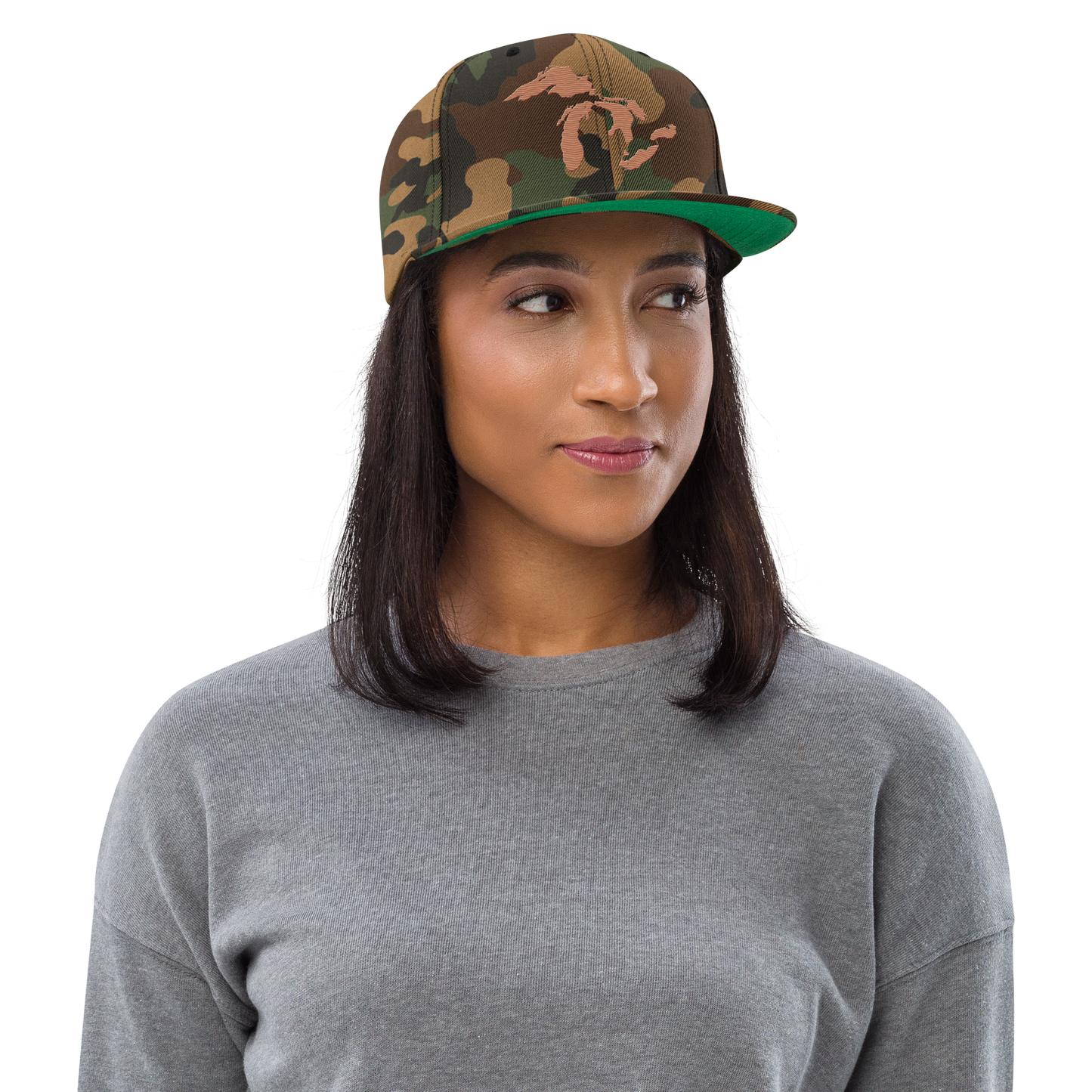 Great Lakes Camo Snapback | Copper