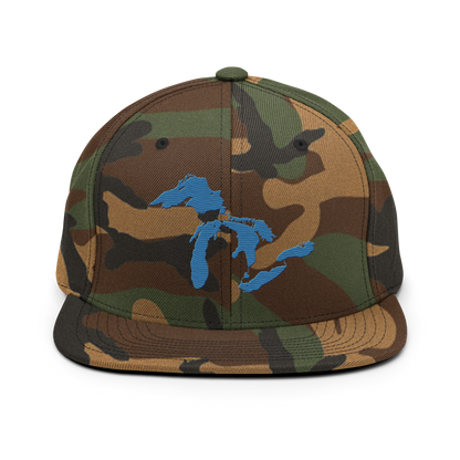 Great Lakes Camo Snapback | Traverse Blue