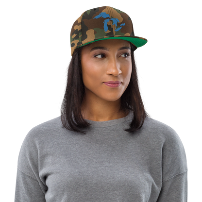 Great Lakes Camo Snapback | Traverse Blue