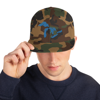 Great Lakes Camo Snapback | Traverse Blue