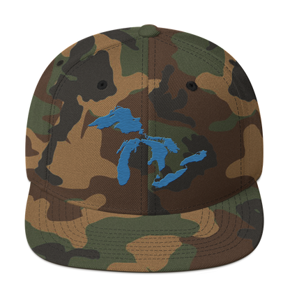 Great Lakes Camo Snapback | Traverse Blue