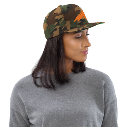 Lake Superior Camo Snapback | Safety Orange