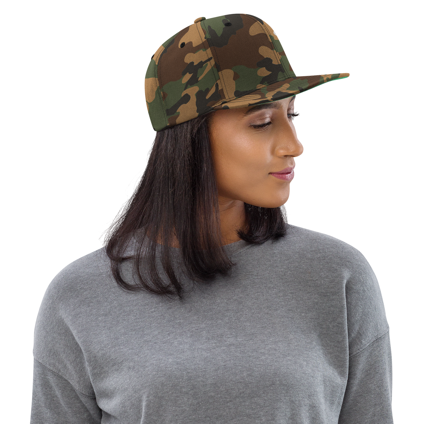 Michigan Camo Snapback | White Outline