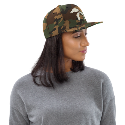 Great Lakes Camo Snapback | Ivory White