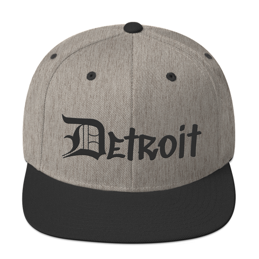 'Detroit' Vintage Snapback (OED Tag Font) | Black