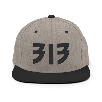 Detroit '313' Vintage Snapback (Glam Rock Font) | Black