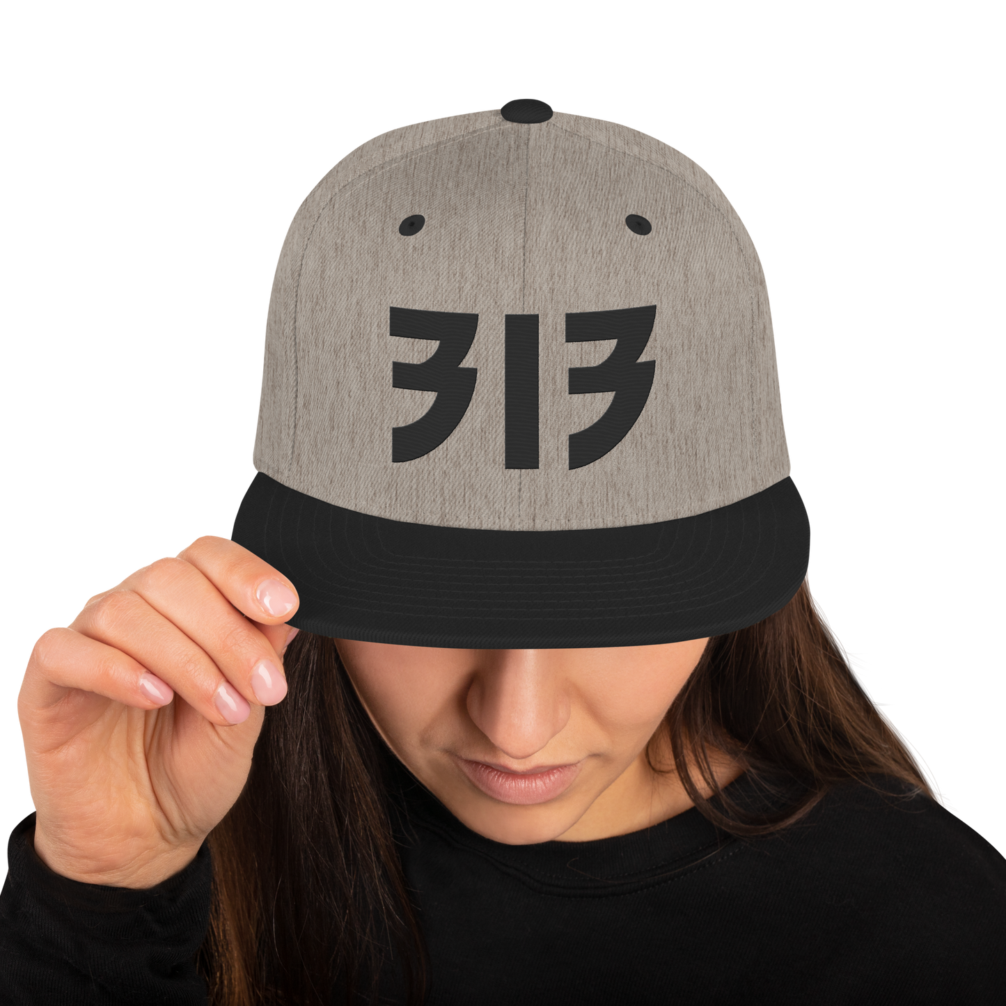 Detroit '313' Vintage Snapback (Glam Rock Font) | Black