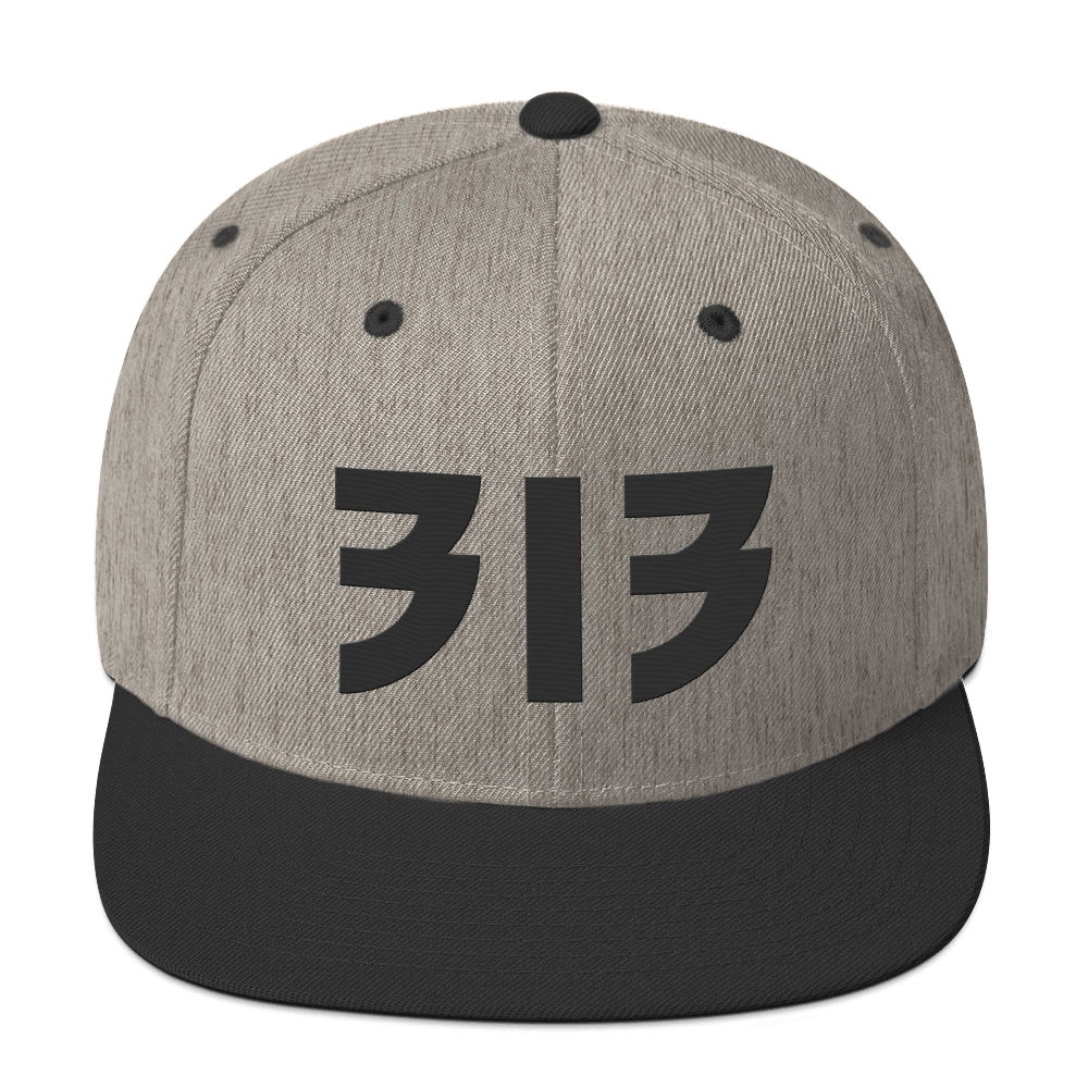 Detroit '313' Vintage Snapback (Glam Rock Font) | Black