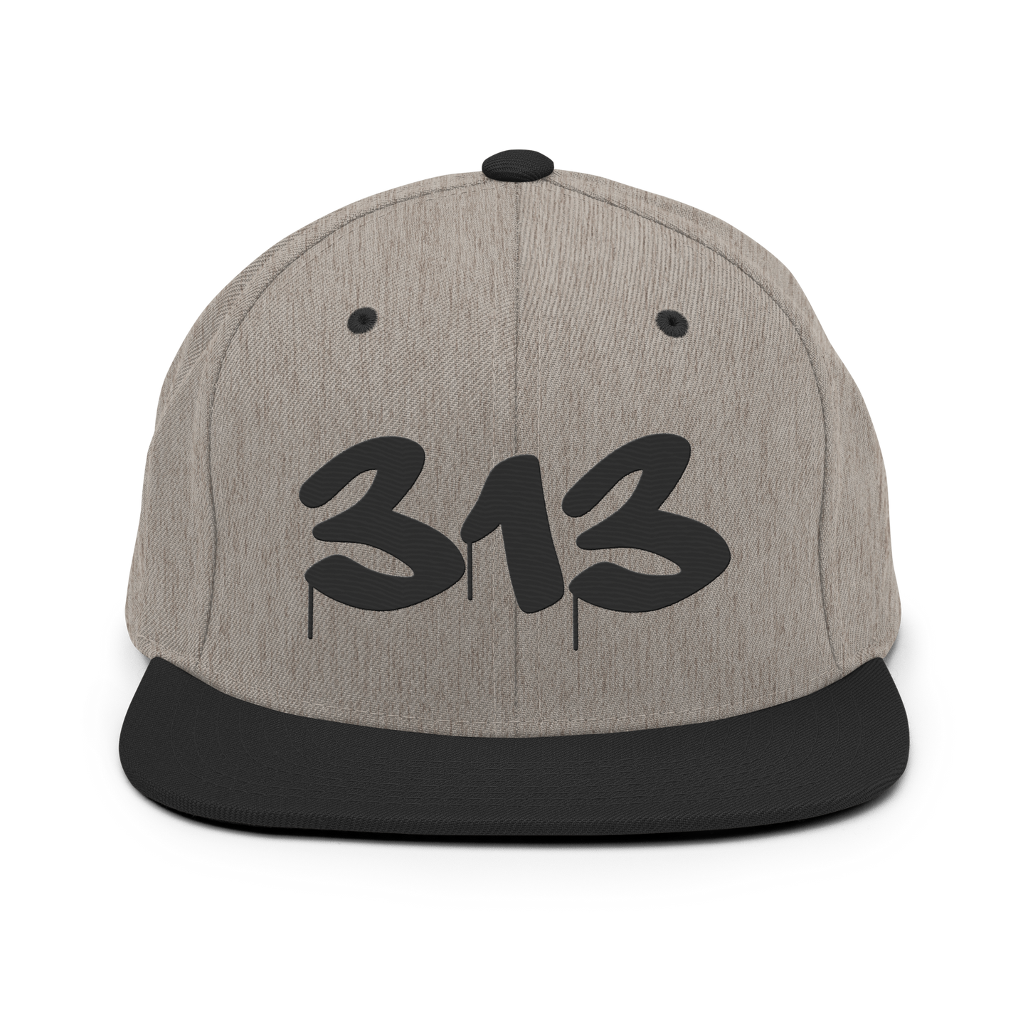 Detroit '313' Vintage Snapback (Tag Font) | Black