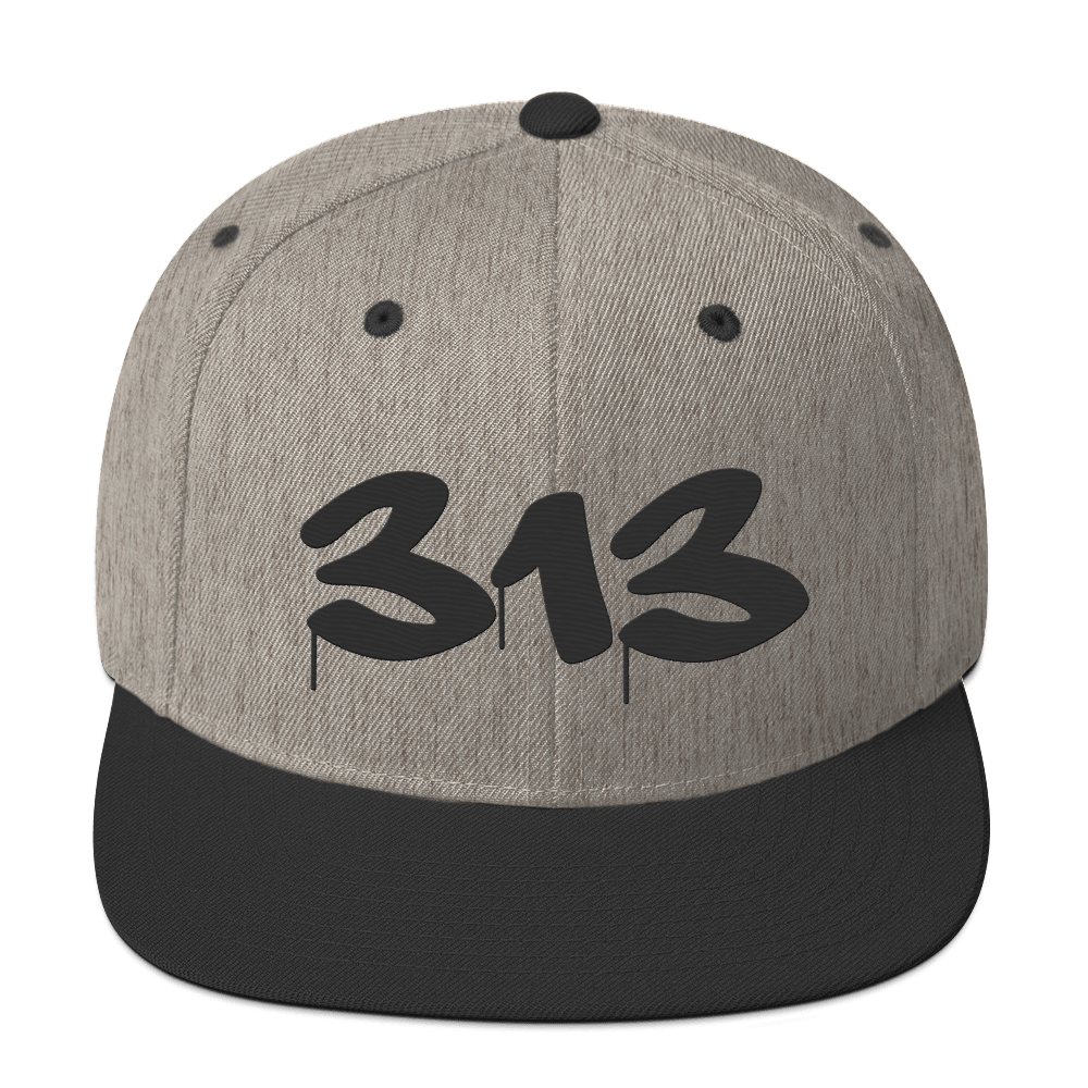 Detroit '313' Vintage Snapback (Tag Font) | Black