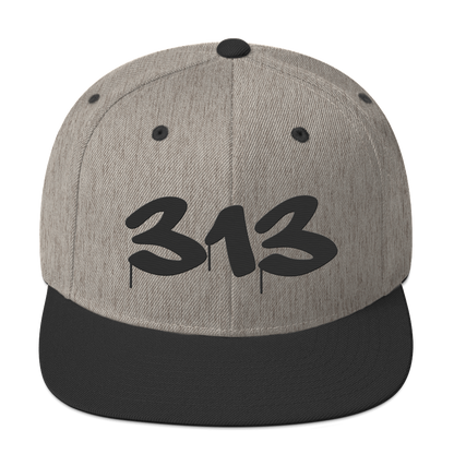 Detroit '313' Vintage Snapback (Tag Font) | Black