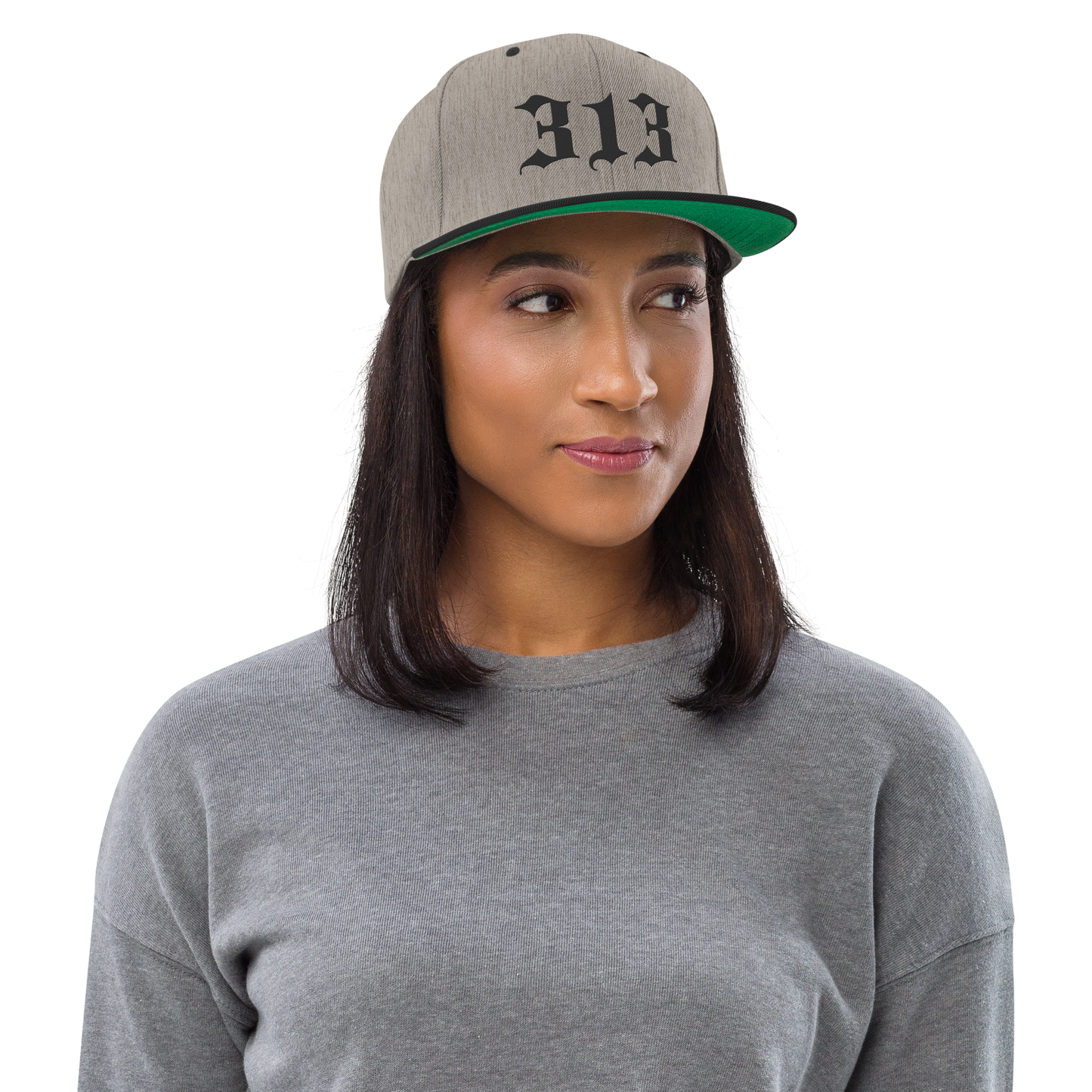 Detroit '313' Vintage Snapback (Old English Font) | Black