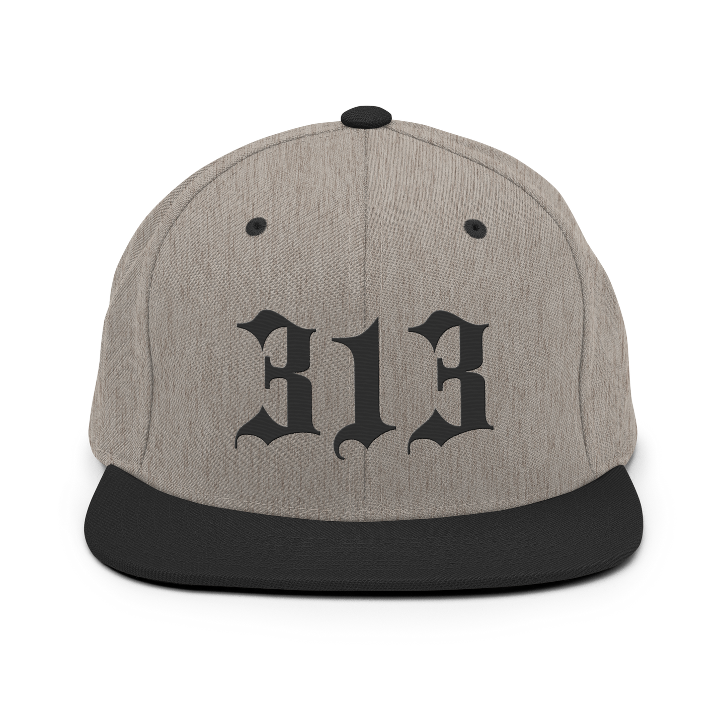 Detroit '313' Vintage Snapback (Old English Font) | Black