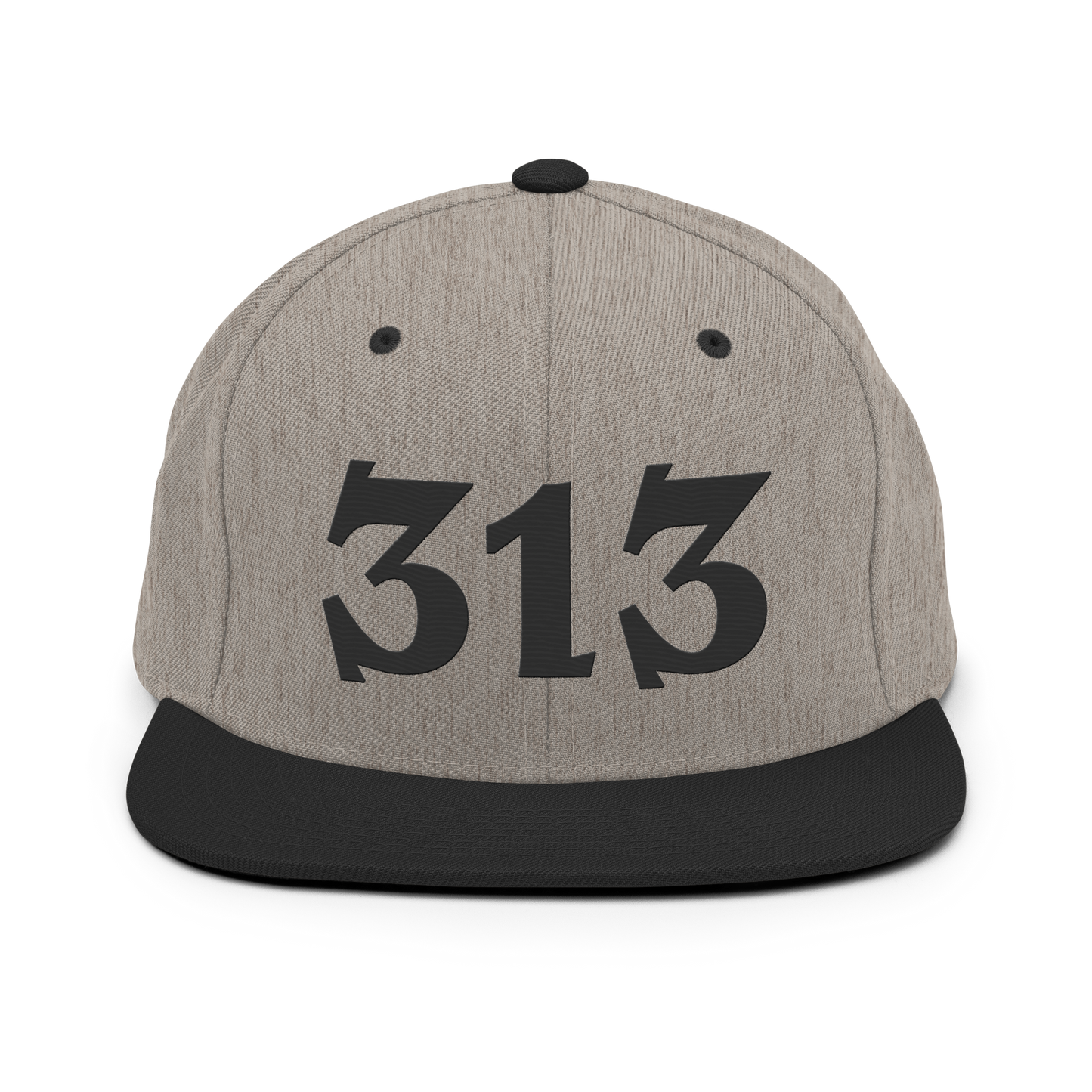 Detroit '313' Vintage Snapback (Angry Font) | Black