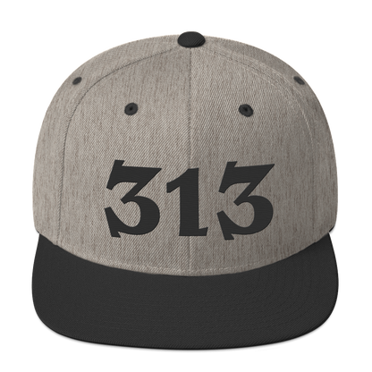 Detroit '313' Vintage Snapback (Angry Font) | Black