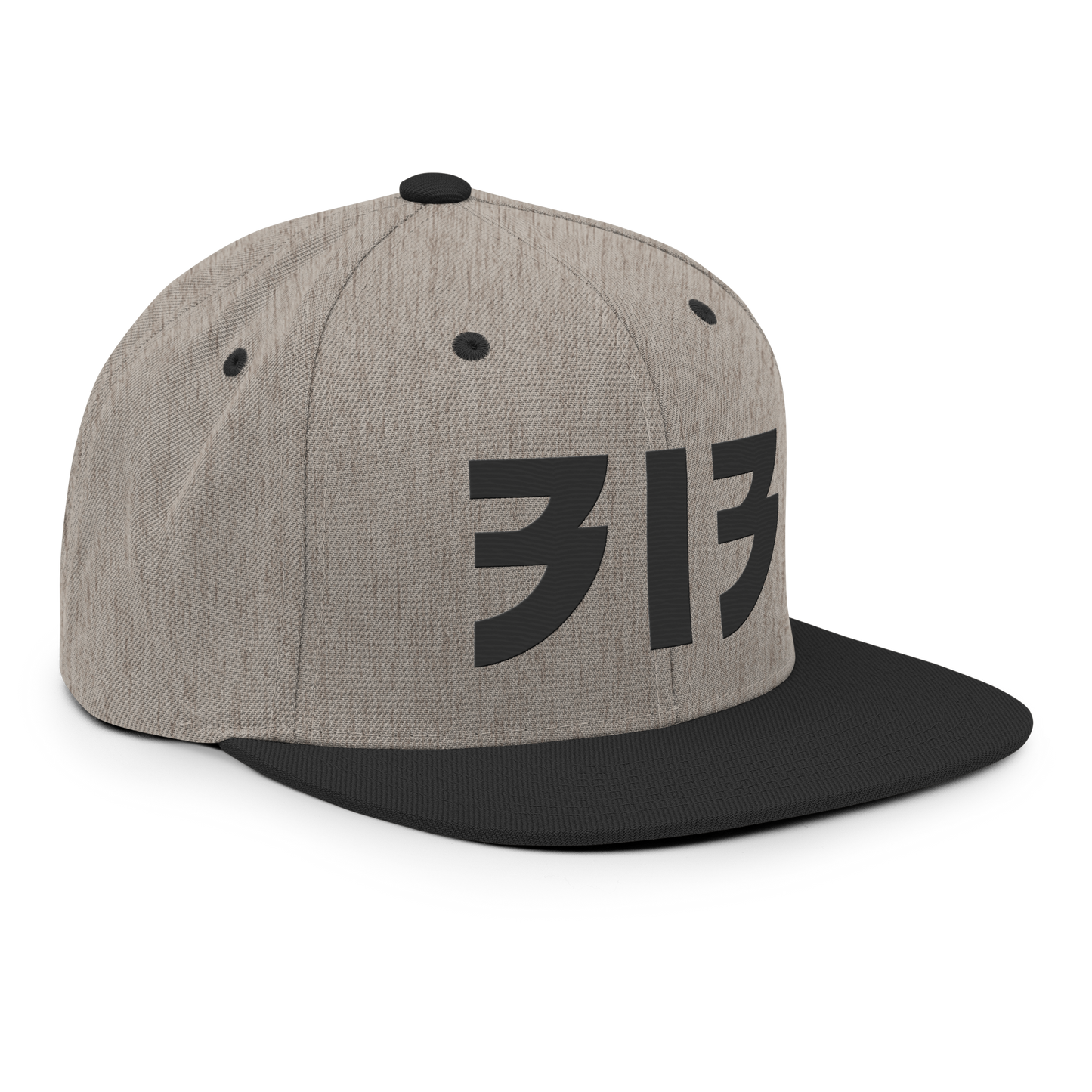 Detroit '313' Vintage Snapback (Glam Rock Font) | Black