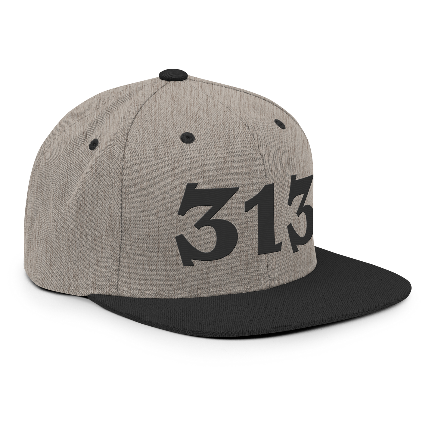 Detroit '313' Vintage Snapback (Angry Font) | Black