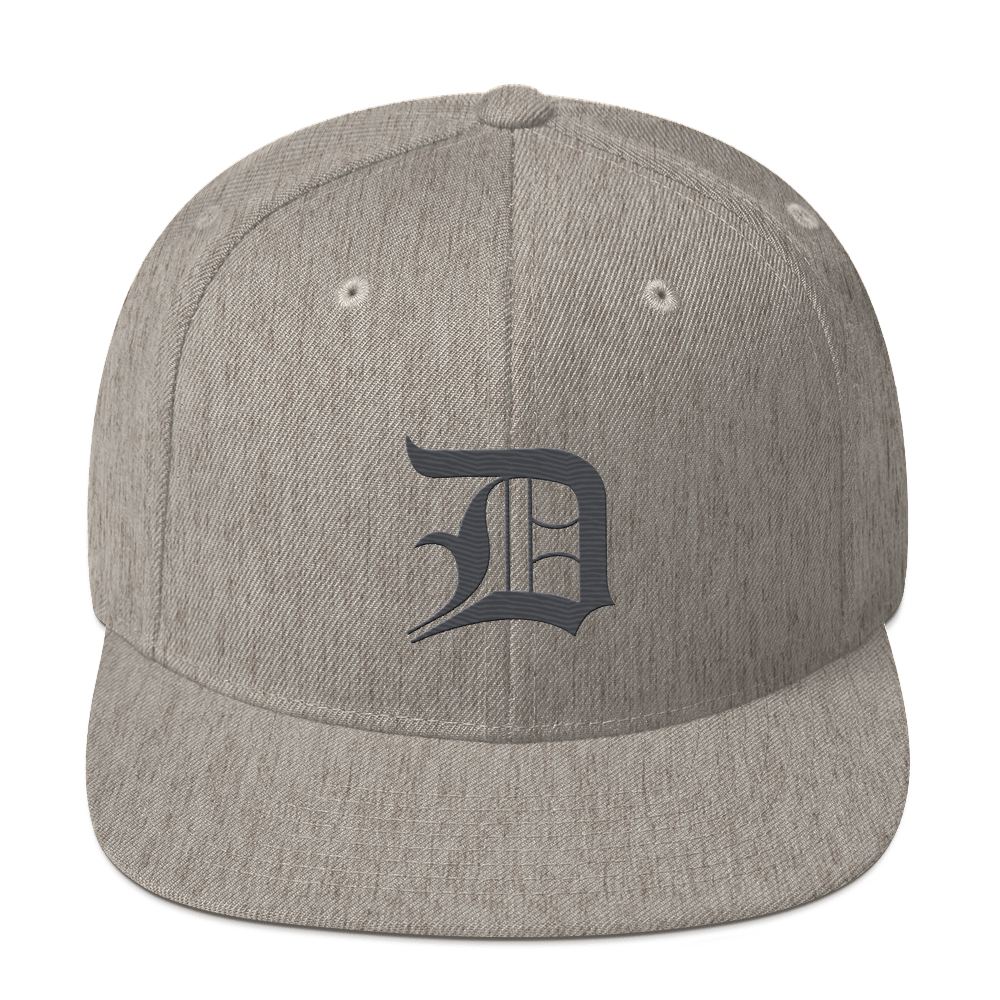 Detroit 'Old English D' Vintage Snapback (Iron Ore Grey)