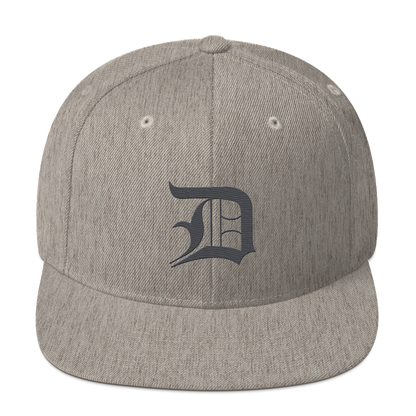 Detroit 'Old English D' Vintage Snapback (Iron Ore Grey)