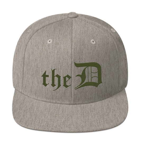 Detroit 'The D' Vintage Snapback | Army Green