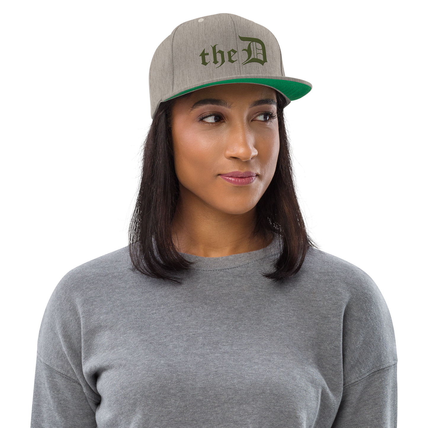 Detroit 'The D' Vintage Snapback | Army Green