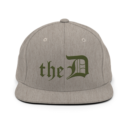 Detroit 'The D' Vintage Snapback | Army Green