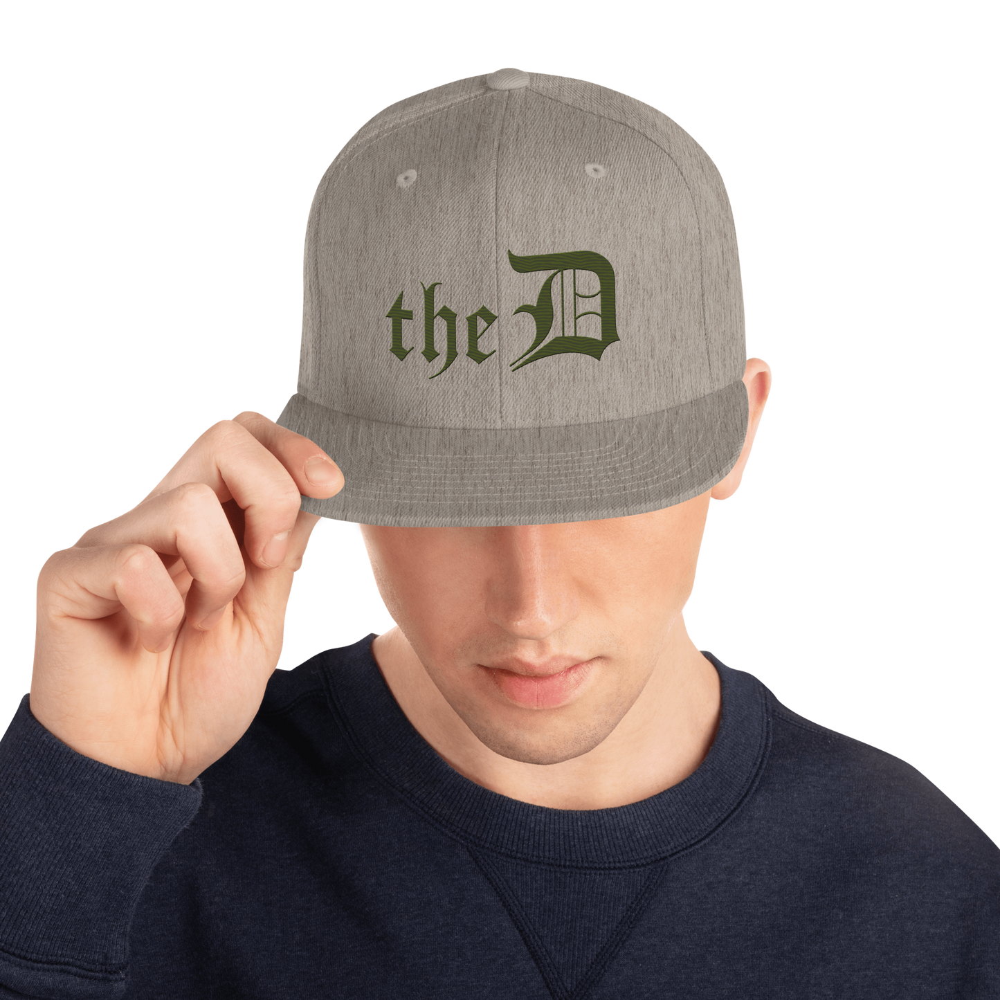 Detroit 'The D' Vintage Snapback | Army Green