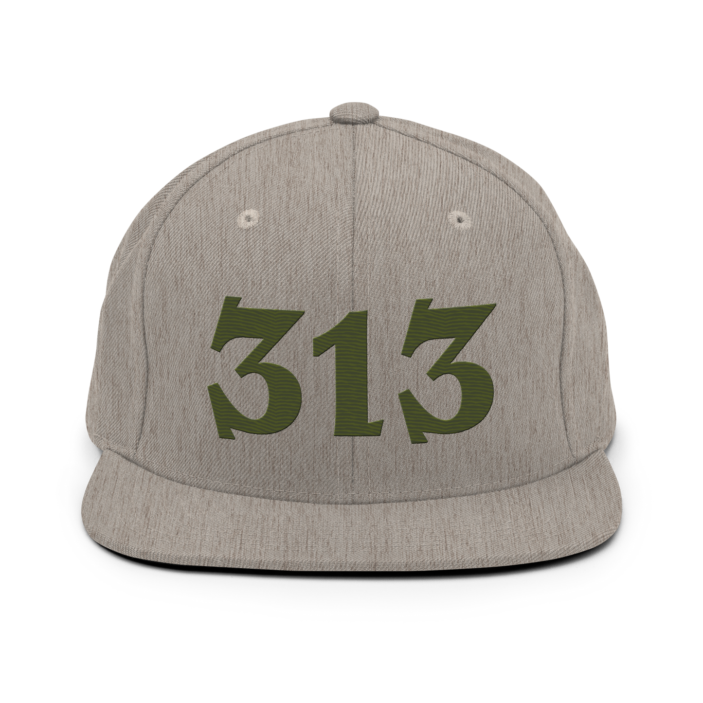 Detroit '313' Vintage Snapback (Angry Font) | Army Green