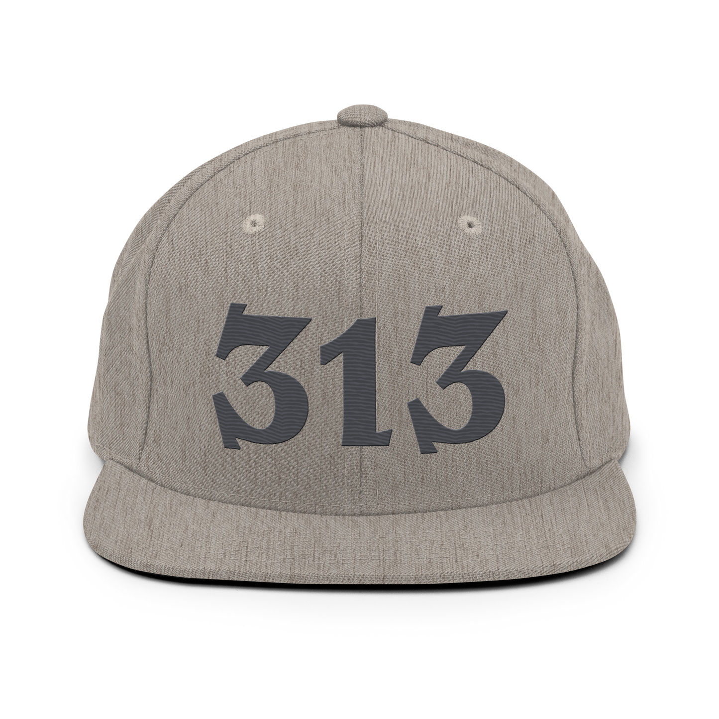 Detroit '313' Vintage Snapback (Angry Font) | Iron Ore Grey