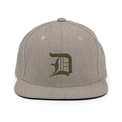 Detroit 'Old English D' Vintage Snapback (Army Green)