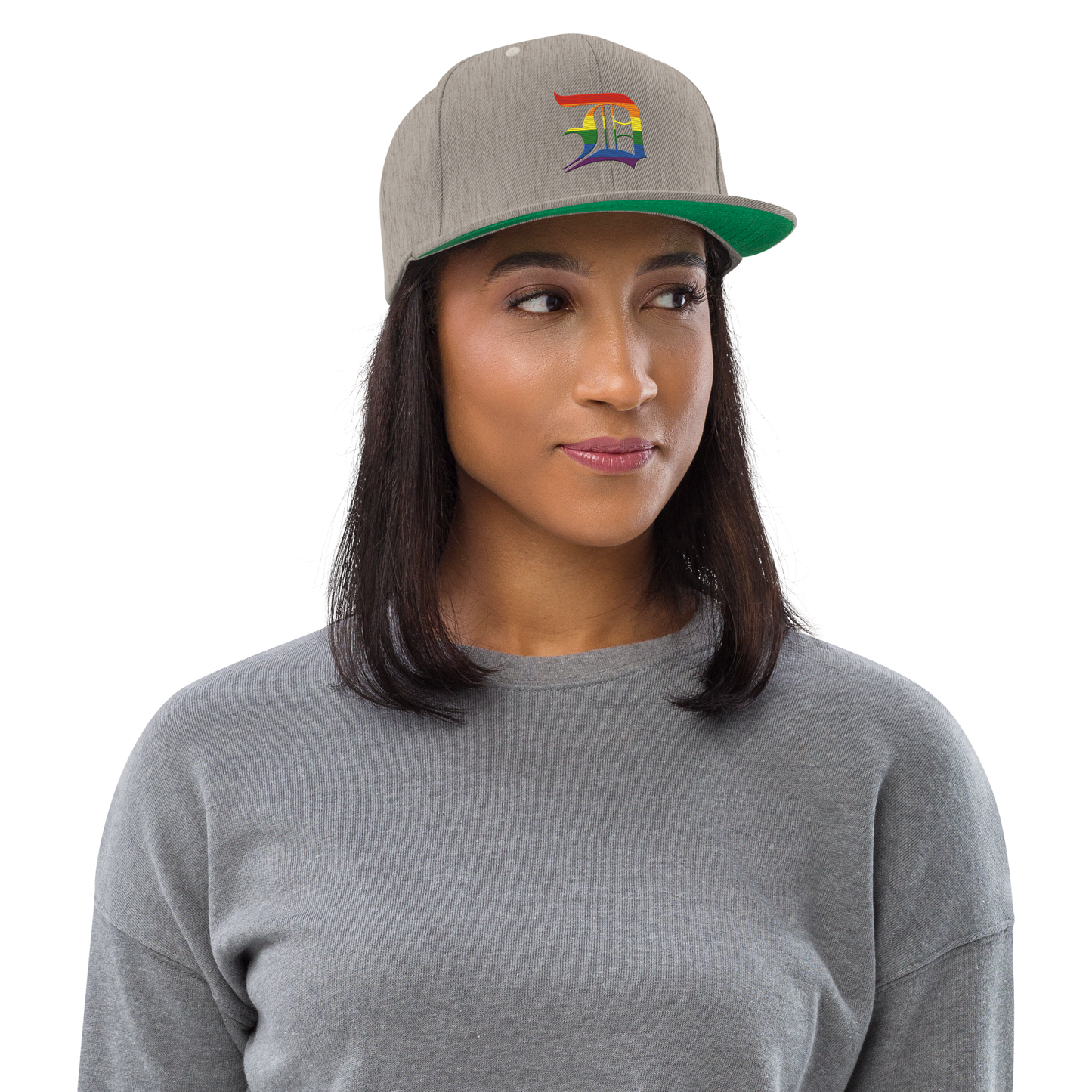 Detroit 'Old English D' Vintage Snapback (Rainbow Pride Edition)